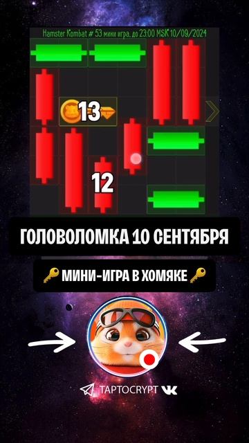 МИНИ-ИГРА ХОМЯКА 🔟 СЕНТЯБРЯ @taptocrypt