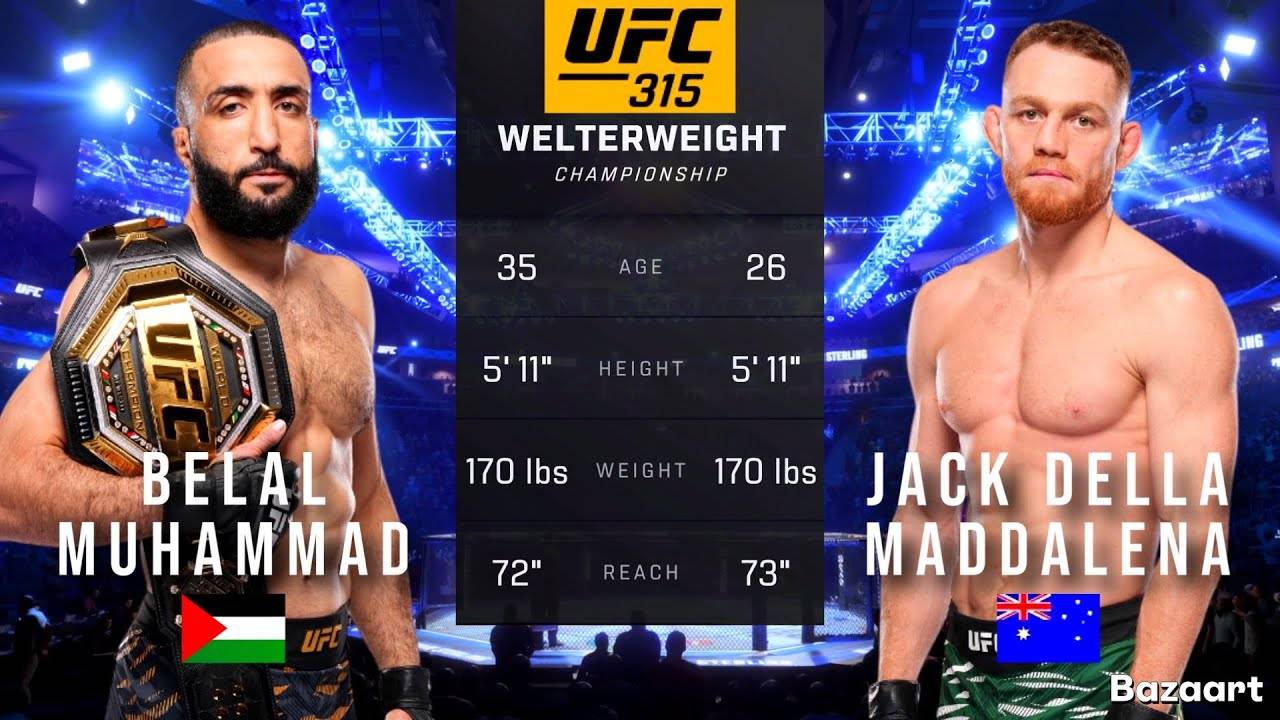 БЕЛАЛ МУХАММАД ПРОТИВ ДЖЕКА ДЕЛЛА МАДДАЛЕНА ПОЛНЫЙ БОЙ UFC 315