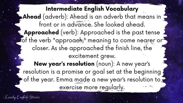 INTERMEDIATE ENGLISH STORY 💫New Year's Resolutions💫 B1 - B2   Level 4 - 5   Learn British English