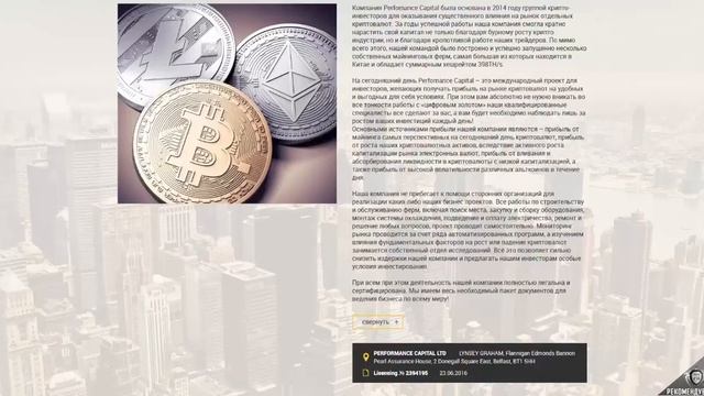 Обзор проекта Performance capital company
