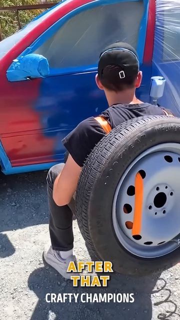 Budget-Friendly Car Painting Hack! 🛞 Transform Your Ride with Ease 🎨
