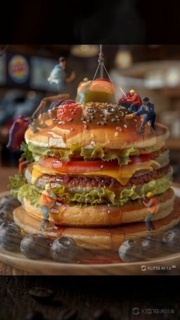 Миниатюрные рабочие готовят вкусную еду #AI