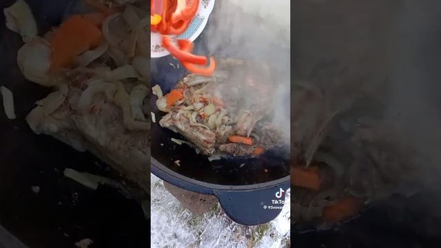Свиные рёбрышки в казане 🔥