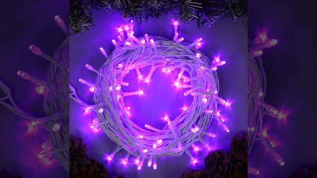 Гирлянда «Нить» 10 м, IP44, белая нить, 100 LED, свечение фиол?