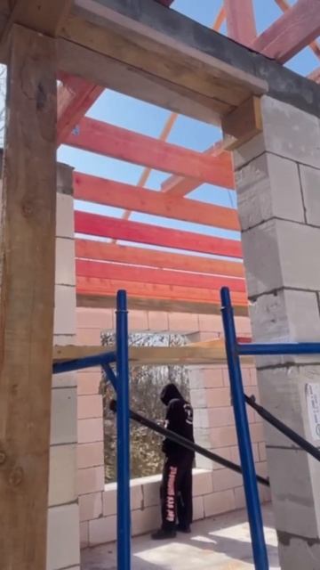 Какого цвета огнебиозащита в доме?#строительстводомо?