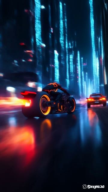 Cyberpunk city. Tron.