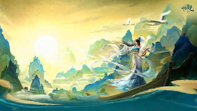 Азиаточка в Лодочке | Fantasy Girl Chinese Jade Dynasty - Живые Обои