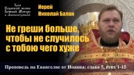 Не греши больше, чтобы не случилось с тобою чего хуже / Иерей Николай Балан / 11.05.25