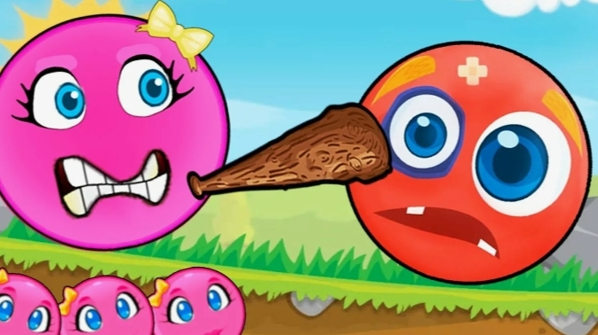 Красный Шарик, красный Несносный Шарик, Красныч Игра. мультики для детей. Красный колобок