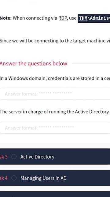 Active Directory Basics: Windows Domains | Answer the Questions Series #shorts #thm #tryhackme