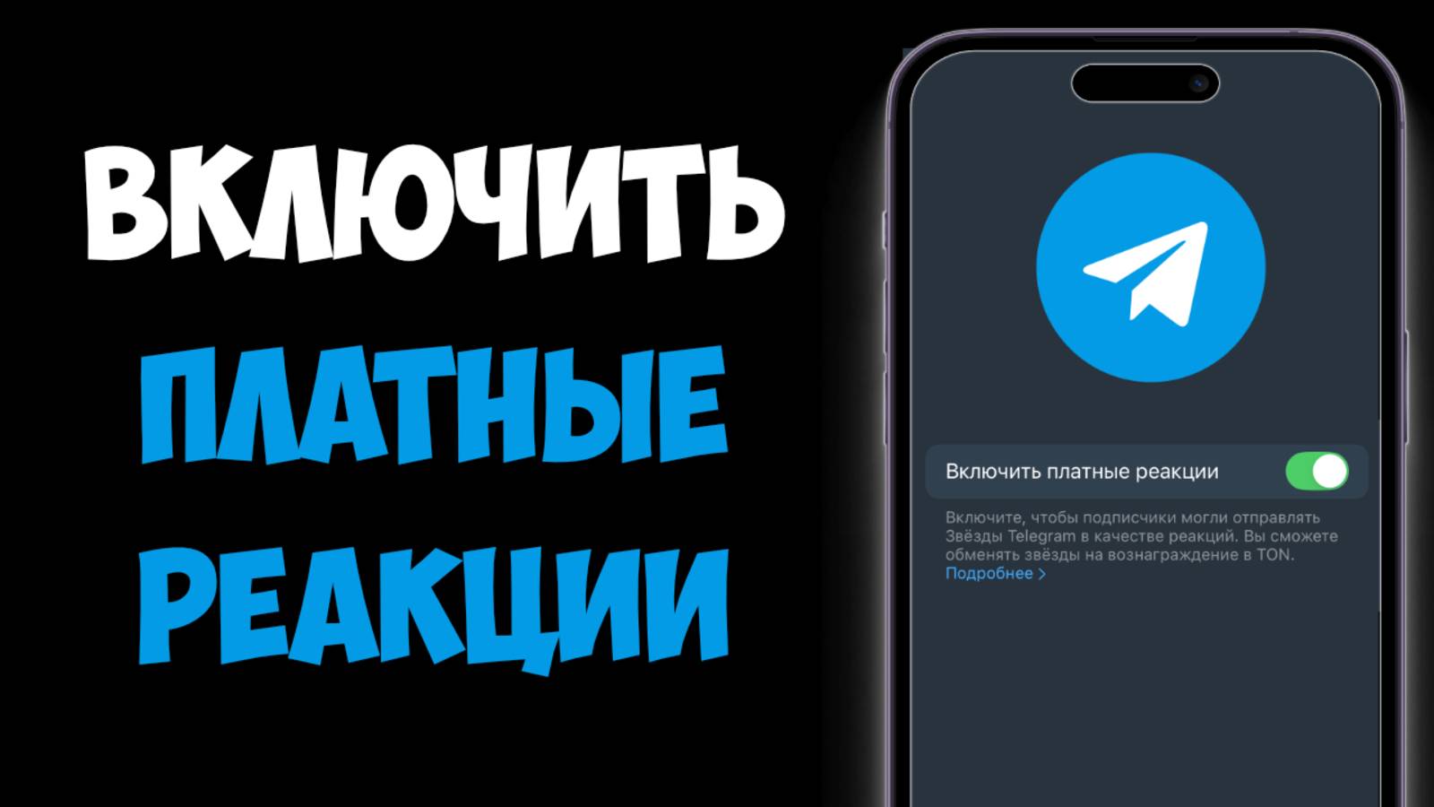 Как Включить Платные Реакции Звездами в Телеграм Канале / Добавить Платные Реакции в ТГ Канале