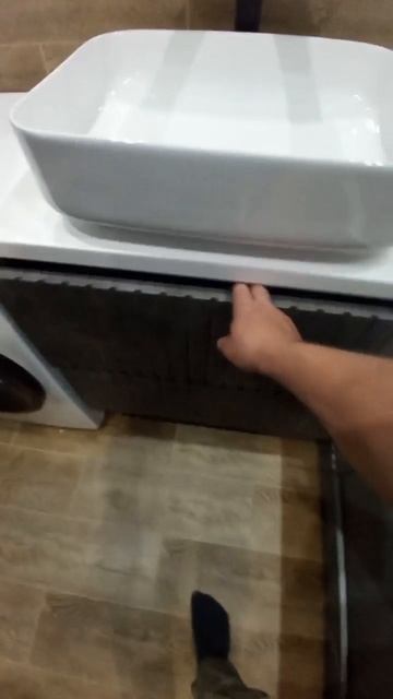 Тумба под стиралку серая