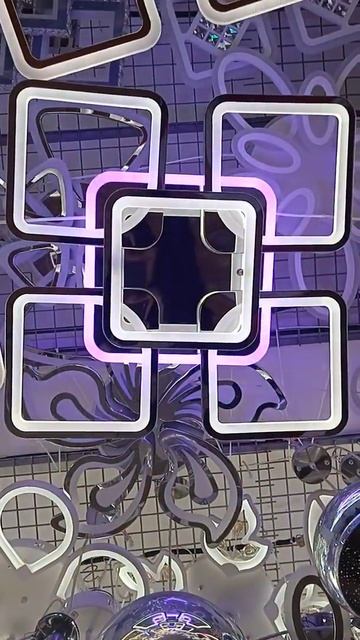 ЛЮСТРА LED  RGB ПОДСВЕТКА 5 КВАДРАТОВ С ПУЛЬТОМ