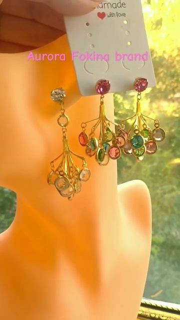 Серьги люстры с Bezel, ручной работы Aurora Fokina brand. Цена 1990 р
