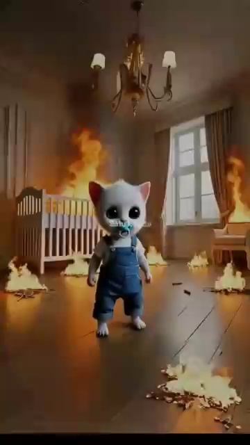 Dad Cat saved his son from Fire 🙀 #cat #catsoftiktok #shortsfeed #trendingshorts #viralshorts