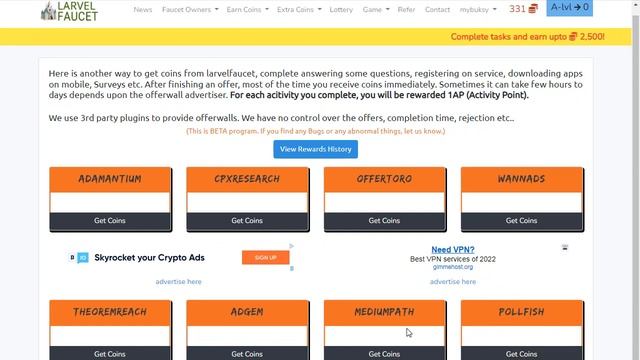 Larvelfaucet - обзор и вывод средств, биткоин кран без минима