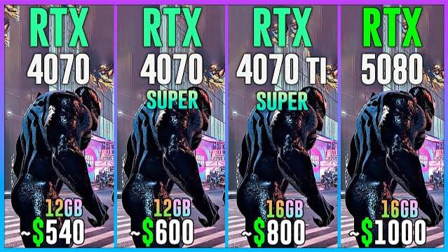 RTX 4070 vs RTX 4070 SUPER vs RTX 4070 TI SUPER vs RTX 5080 - Test in 25 Games