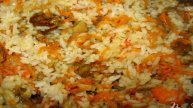 Фаршированная курица рисом с грибами.