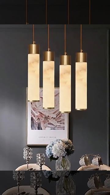 Светильник подвесной ElegantLight DZN-5029 БРОНЗА + МРАМОР D60*300/H
