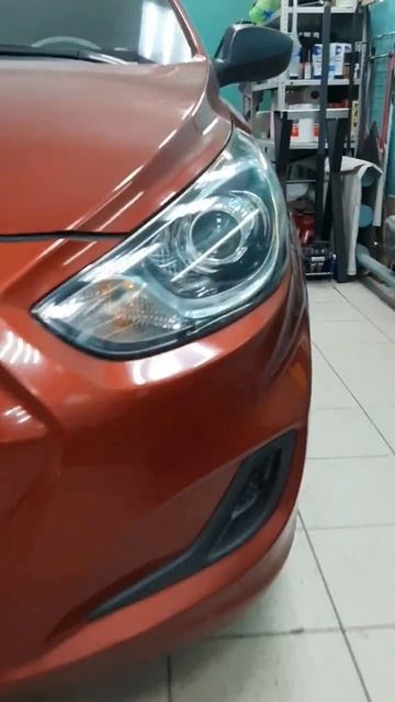 Hyundai Solaris Установка линз  Aozoom А15 | #тюмень