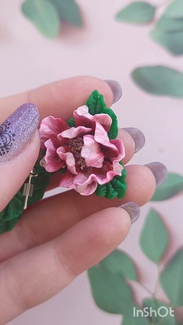 серьги цветы из полимерной глины