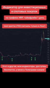 XRP, таймфрейм 1 день. Индикатор трейдингвью Invest spot by LTGS #