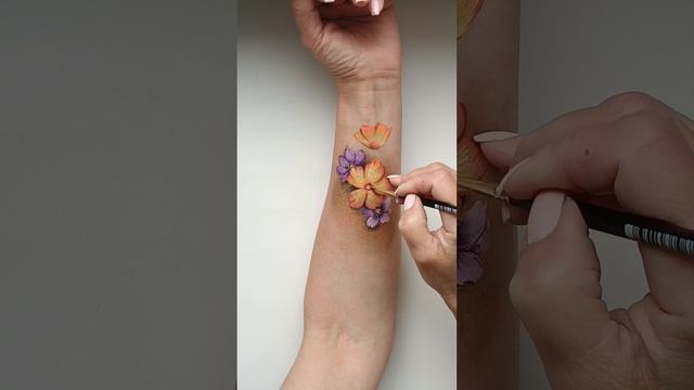 Аквагрим цветы.