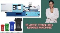 injection machine make plastic trash can and the robot take out,robot take out garbage can