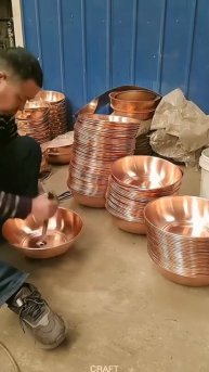 Copper basin processing technology, good tools improve efficiency #shorts