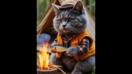 Кот Мася отправился в поход в лес