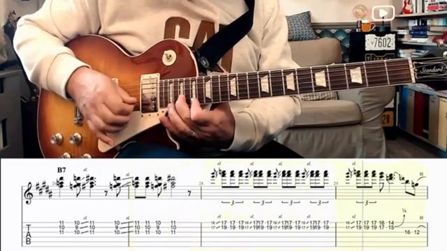 Swing Blues Shuffle  Solo in B(tab,backing track)