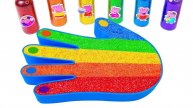 Ванночка из радужного СЛАЙМА ДЛЯ НОГТЕЙ, смешайте ГЛИТТЕР и режущий материал ASMR