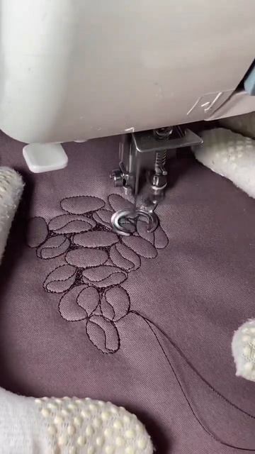 Стегаем Кофе (11).  Free motion quilting. Свободно ходовая стёжка.