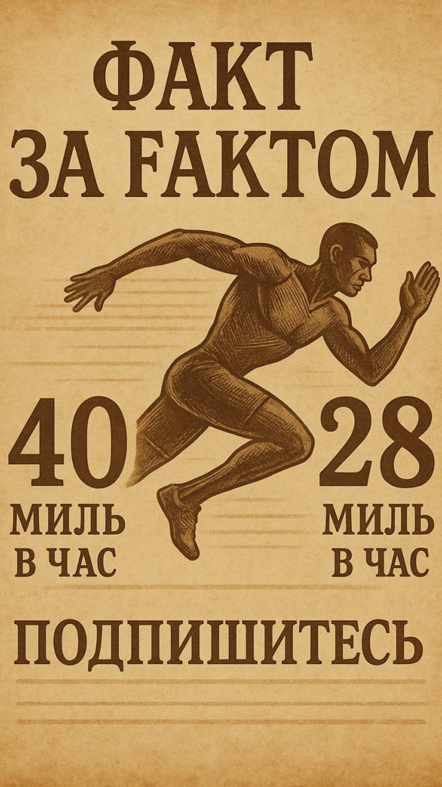 Скорость человека — 40 миль в час? Удивительно!