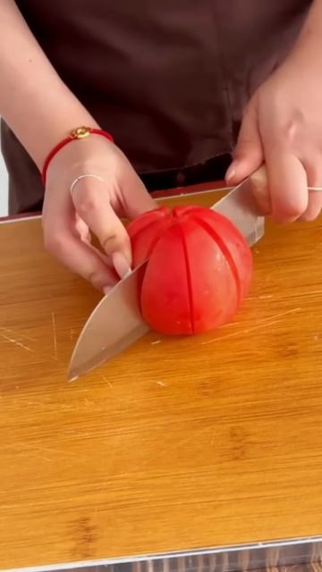 Cut tomatoes into small pieces #shorts