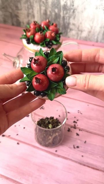 Комплект «Гранатовый сад» ❤️ декор из полимерной гли