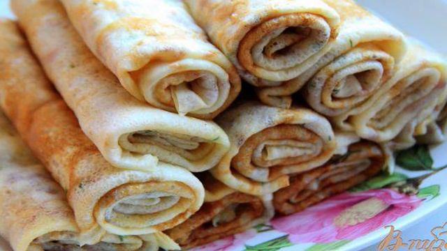 Блинчики с сыром и зеленью