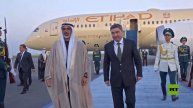 مشاهد وصول ولي عهد أبو ظبي إلى أستانا