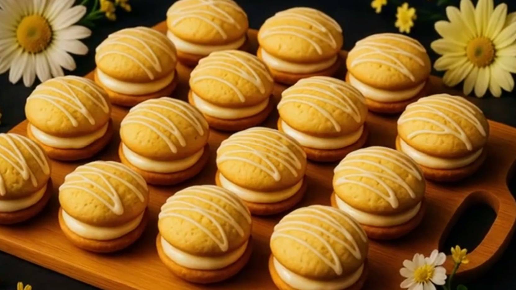 Лимонное печенье | Печенье с начинкой | Крем из сгущенки с лимоном