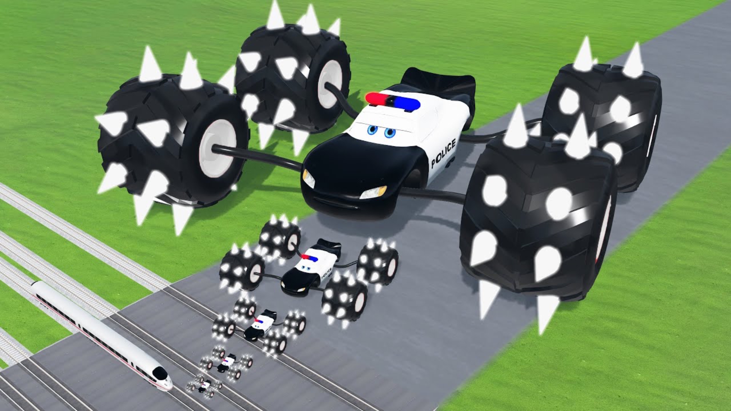 Машинки McQueen |Тачки мультфильм|Молния Маквин Колеса с шипами BeamNG Drive