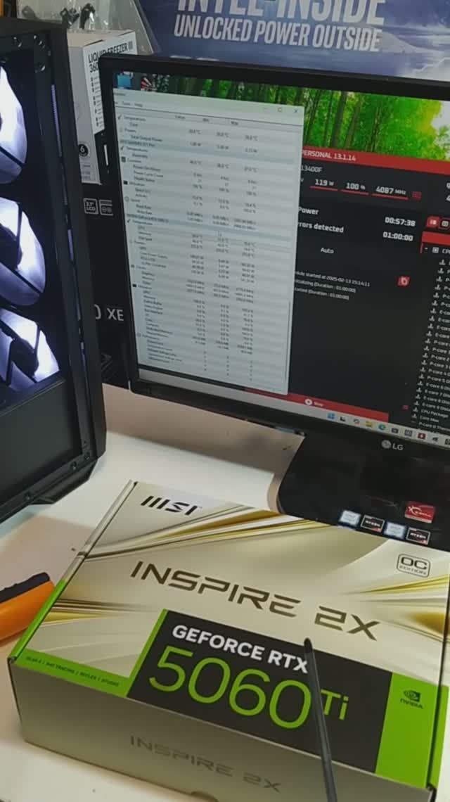 Как нагревается за час нагрузки видеокарта MSI GeForce RTX 5060 Ti 16G INSPIRE 2X OC (G506T-16I2C) ?