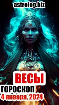 ВЕСЫ гороскоп на 4 января, 2024