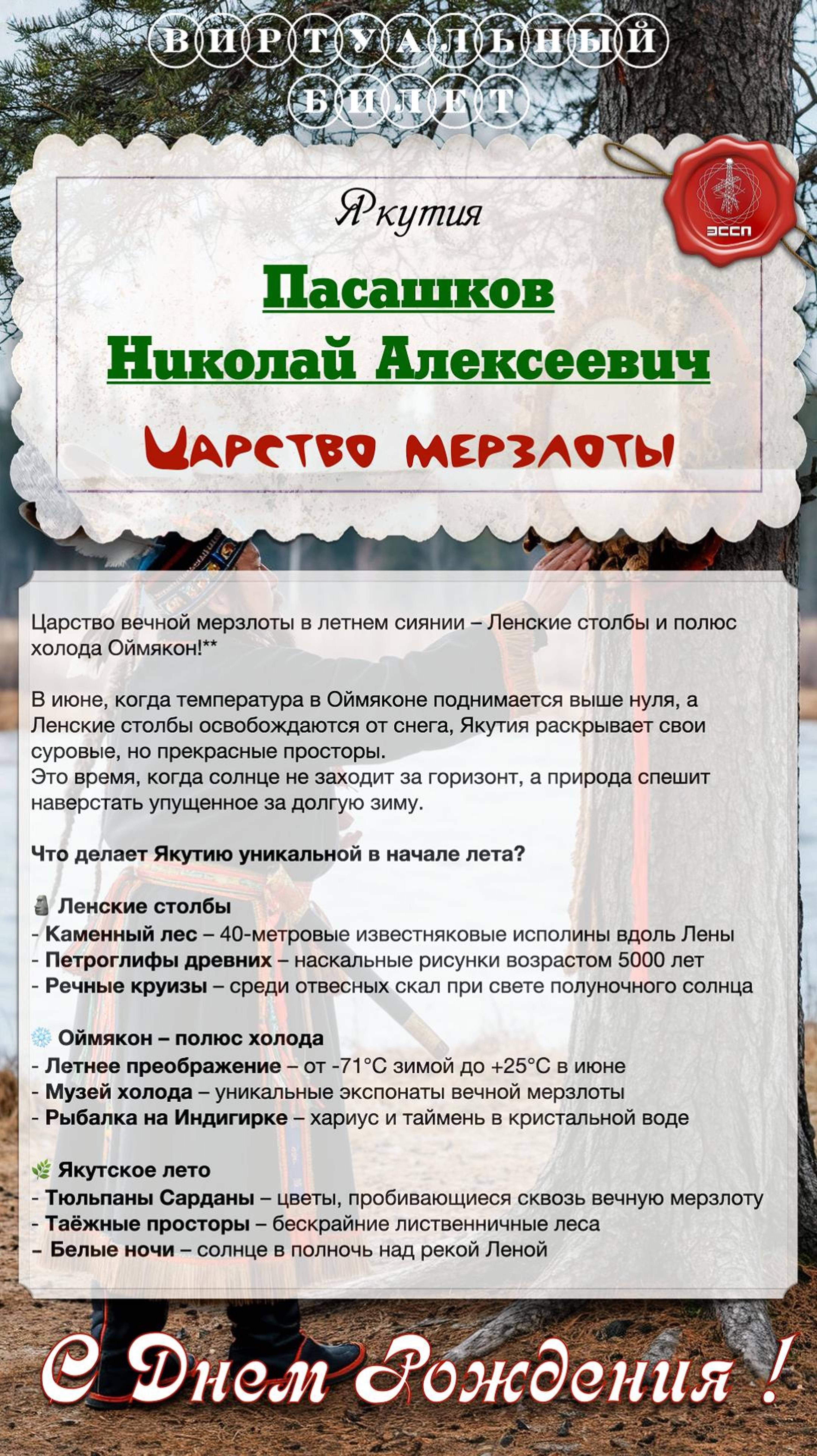 🎉🎂 Поздравляем с Днем Рождения Николая Алексеевича Пасашкова! 🎂🎉