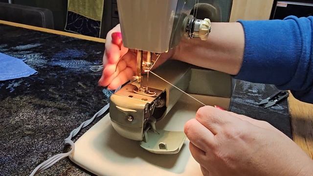 Ober, Unter  Nähmaschine Adlerette 420 einfädel, Заправка швейной машины thr