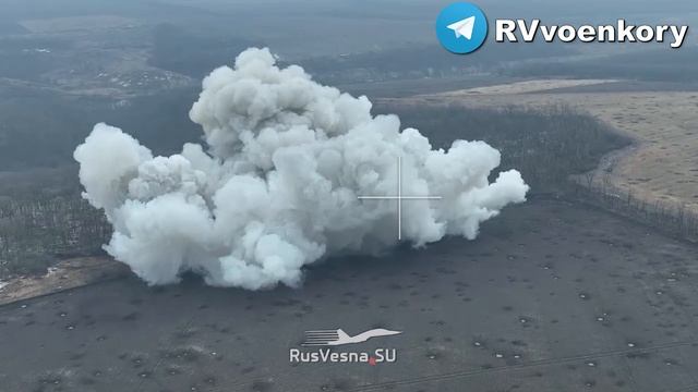 Уничтожение украинского опорного пункта огнем ТОС-1