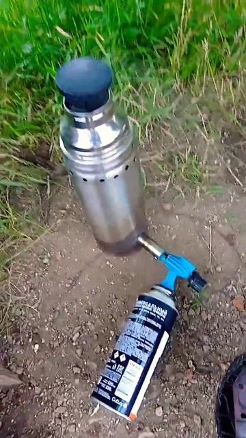 Самодельный чайник и старого термоса в работе.