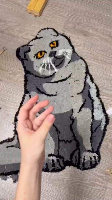 Процесс создания ковра ручной работы. Tufting rug.