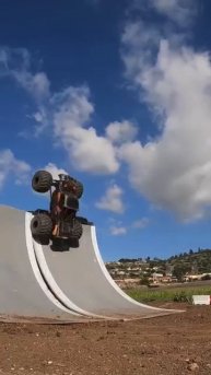 Defying the laws of physics #monstertruck #stunt #gopro #monsterjam #flip #offroad #rc #shorts