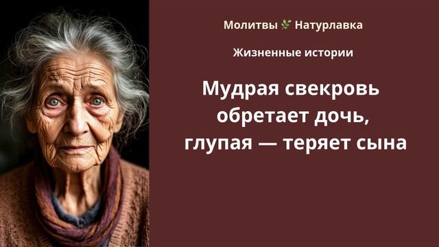 Мудрая свекровь обретает дочь, глупая — теряет сына.