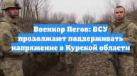 Военкор Пегов: ВСУ продолжают поддерживать напряжение в Курской области